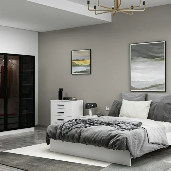 Kale Yıldız Yatak Odası Set 86 Beyaz 4 Cam Kapak