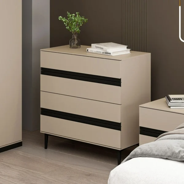 Star Şifonyer 4C Soft - Kumtası Siyah